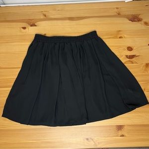Brandy Melville Solid Black Mini Skater Skirt One Size Fit Most Elastic Waist